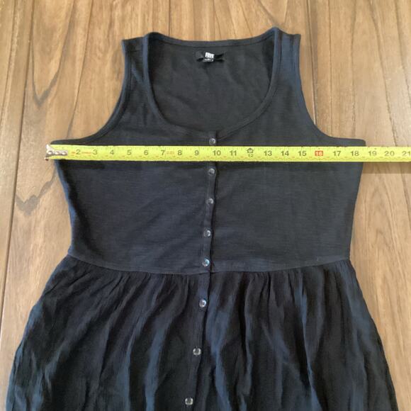 Frye Ladies Button Front casual fall sleeveles long Midi maxi Dress black New S - Picture 3 of 8